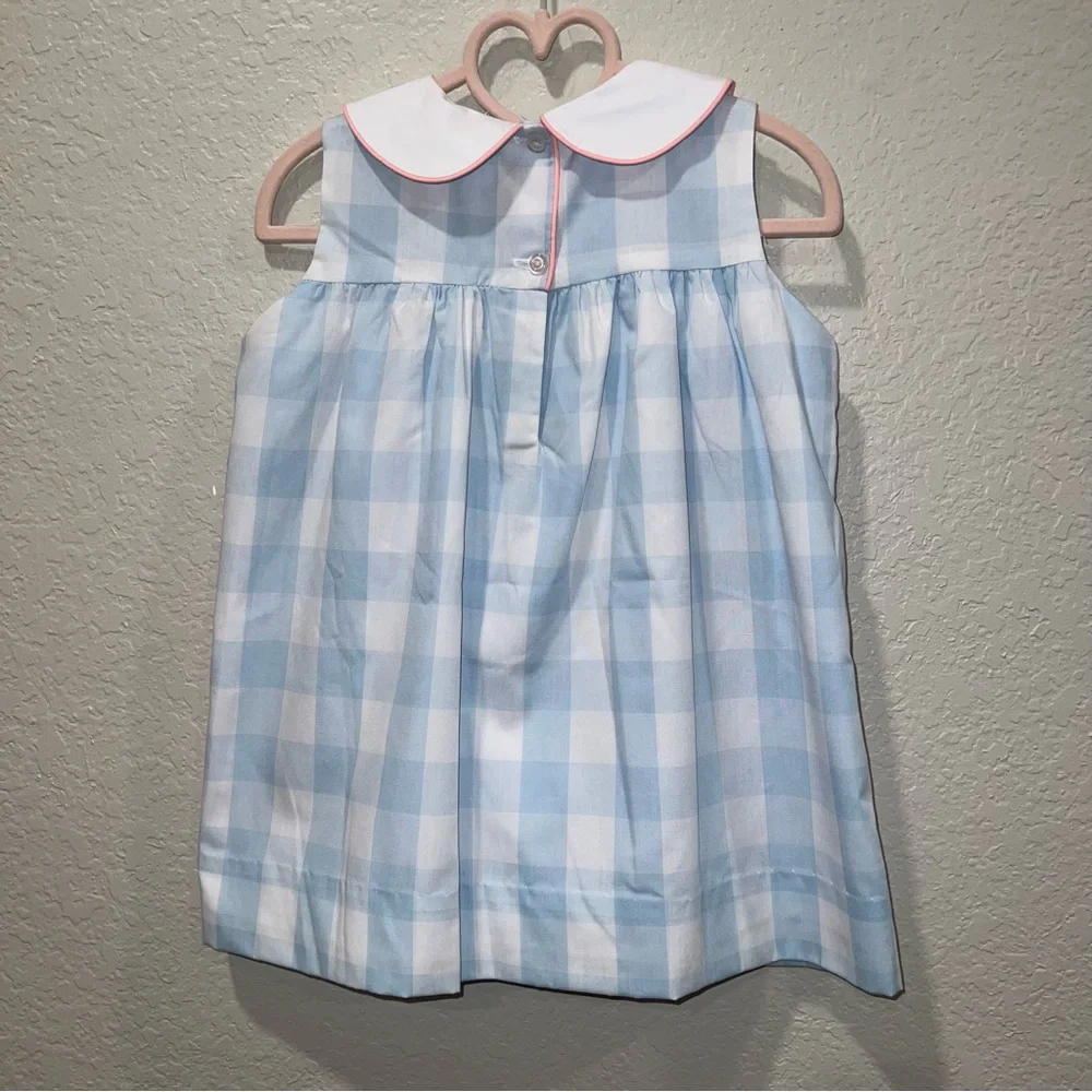 The Beaufort Bonnet Company 2T Chattanooga Check Sleveless Collared Dress - NWT - Picture 3 of 6